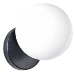 Idegu lampe murale moderne15cm applique murale interieur abat - jour en verre blanc laiteux rond avec ...