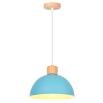 Idegu lampe suspension moderne lustre plafonnier rtro en bois mtal e27 luminaire industiel design demi ...