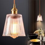 Idegu lustre moderne en verrelampe suspension industriel abat - jour design ray e27 finition en laiton ...