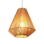 Idegu lustre suspension industriele27 lampe de plafond en rotin et m�tal abat - jour design g�om�trie ...