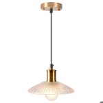 Idegu lustre suspension moderne en verre20cm lampe de plafond industriel en finition en laiton dor abat ...
