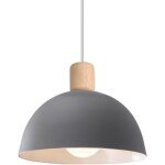 Idegu lustre suspension r�tro suspension luminaire moderne style demi - cercle plafonnier e27 en bois ...