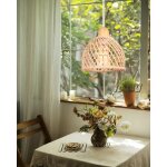 Idegu lustre vintage lampe suspension en bois et bambou e27 Éclairage luminaire abat - jour design spirale ... Idegu lustre vintage lampe suspension en bois et bambou e27 Éclairage luminaire abat - jour design spirale ...