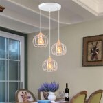 Lustre suspension - idegu - vintage - mtal et bois - e27 - blanc - 60w
