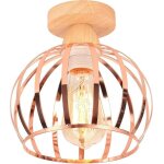 Plafonnier - idegu - vintage - métal et bois - or rose - e27 60w Plafonnier - idegu - vintage - métal et bois - or rose - e27 60w
