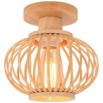 Idegu plafonnier vintage en bamboulampe de plafond bois r�tro �20cm abat - jour design lanterne lustre ...