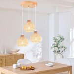 Idegu rtro suspension luminaire en cage lustre vintage rglable lampe de plafond industriel en rotin ...
