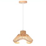 Idegu suspension luminaire industriellustre vintage abat - jour en bambou rotin e27 lampe de plafond ...