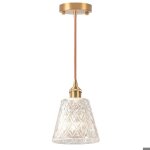 Idegu suspension luminaire en verre lustre moderne industriel abat - jour verre finition en laiton dor ...