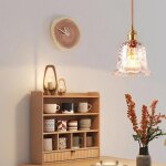 Idegu suspension luminaire en verrelampe suspendue industriel vintage e27 finition en laiton lustre abat ...