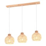 Idegu suspension luminaire vintage lmape de plafond abat - jour en rotin blanc design cage luminaire ...
