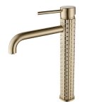 Ideko robinet de salle de bain robinet de lavabo type haut vasque mitigeur antique or