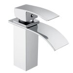 Ideko robinet salle de bain mitigeur de lavabo laiton cascade finition chrome ceramique avec flexible ...