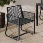 Idmarket lot de 2 fauteuils de jardin odessa m�tal et cordage gris