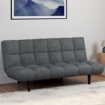 Idmarket canapé clic clac salome capitonné 3 places tissu gris anthracite Idmarket canapé clic clac salome capitonné 3 places tissu gris anthracite