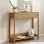 Idmarket console 1 tiroir hanae effet naturel cannage