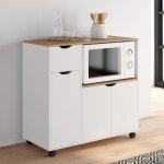 Idmarket desserte micro - onde de cuisine cosi xxl placards avec tiroir bois blanc et plateaux faon ...
