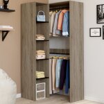 Idmarket dressing dangle modulable l. 90 / 127 cm melman double penderie + tagres bois et noir