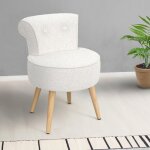 Idmarket fauteuil crapaud en tissu bouclette blanc