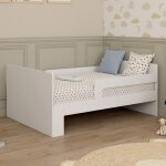 Idmarket lit simple volutif gaspard 90 x 140 / 190 cm avec sommier et barrires bois blanc