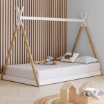 Idmarket lit tipi enfant 90 x 190 cm come avec sommier bois et blanc Idmarket lit tipi enfant 90 x 190 cm come avec sommier bois et blanc