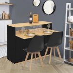 Idmarket meuble de bar extensible en table à manger 2 personnes vito noir et plateau bois Idmarket meuble de bar extensible en table à manger 2 personnes vito noir et plateau bois