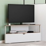 Idmarket meuble tv 100 cm dangle eli bois faon htre et blanc
