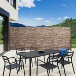 Idmarket paravent extérieur rétractable 180 x 400 cm motif pierre store latéral Idmarket paravent extérieur rétractable 180 x 400 cm motif pierre store latéral