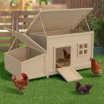 Idmarket poulailler toit plat pour poules sur pilotis avec pondoir en bois capacit jusqu 6 poules