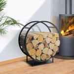 Idmarket range bches rond 70 x 30 x 75 cm tagre  bois en acier noir