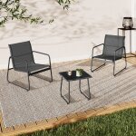 Idmarket salon de jardin bas malaga table et 2 fauteuils en acier et textilène gris anthracite Idmarket salon de jardin bas malaga table et 2 fauteuils en acier et textilène gris anthracite
