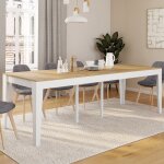 Idmarket table console extensible michel 10 personnes 235 cm bois blanc et faon htre