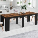 Idmarket table console extensible orlando 10 personnes 235 cm bois effet vieilli et noir Idmarket table console extensible orlando 10 personnes 235 cm bois effet vieilli et noir