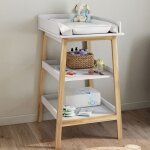 Idmarket table  langer mahe avec 2 tagres faon htre et blanc