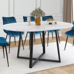 Idmarket table à manger extensible ronde selma 4 - 8 personnes noir et plateau marbre blanc alaska 110 ... Idmarket table à manger extensible ronde selma 4 - 8 personnes noir et plateau marbre blanc alaska 110 ...