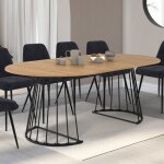 Idmarket table  manger extensible ronde yuna 4 - 10 personnes bois et noir 110 - 200 cm