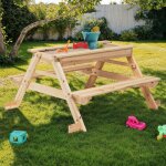 Idmarket table de pique - nique foody bois pour enfants avec bac  sable intgr