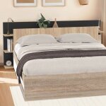 Idmarket t�te de lit sur pied ciri pour lit 140 et 160 cm avec rangements bois et noir