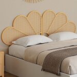 Idmarket tte de lit suspendue ivy 160 cm effet rotin et cannage en forme de fleur