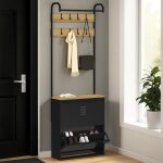 Idmarket vestiaire dentre ester meuble chaussures 2 portes en mtal noir