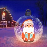 Illuminez les boules de nol gonflables en pvc du pre nol boules gonflables gantes de 24 pouces dcorations ...