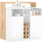 �lot cuisine sobuy meuble rangement avec porte bouteilles 8 cases 2 portes range verres buffet bar cuisine ...