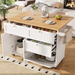 �lot central cuisine mobile - armoire de cuisine - buffet - table � manger avec espace de rangement - ...