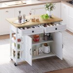 Ilot central cuisine avec rangement desserte  roulettes table pliable meuble cuisine avec plan de travail ...