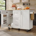 lot de central cuisine avec rangement et plan de travail - chariot de table bar cuisine en bois - tagre ...