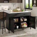 Ilot central cuisine simple et moderne table de bar basse adapt�e au salon avec structure en marbre pieds ...