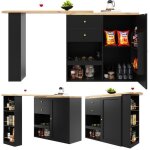 lot central mobile plan de travail pivotant 2 en 1 desserte de cuisine & table bar sur roulettes avec ...