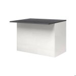 Dmora - lot de cuisine analiza 125x90xh90 cm blanc brillant ardoise panneau effet bois