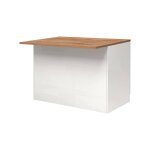 Dmora - lot de cuisine analyza 125x90xh90 cm blanc brillant chne panneau effet bois
