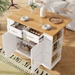 lot cuisine desserte moderne veinures bois table extensible armoires ajustables blanc